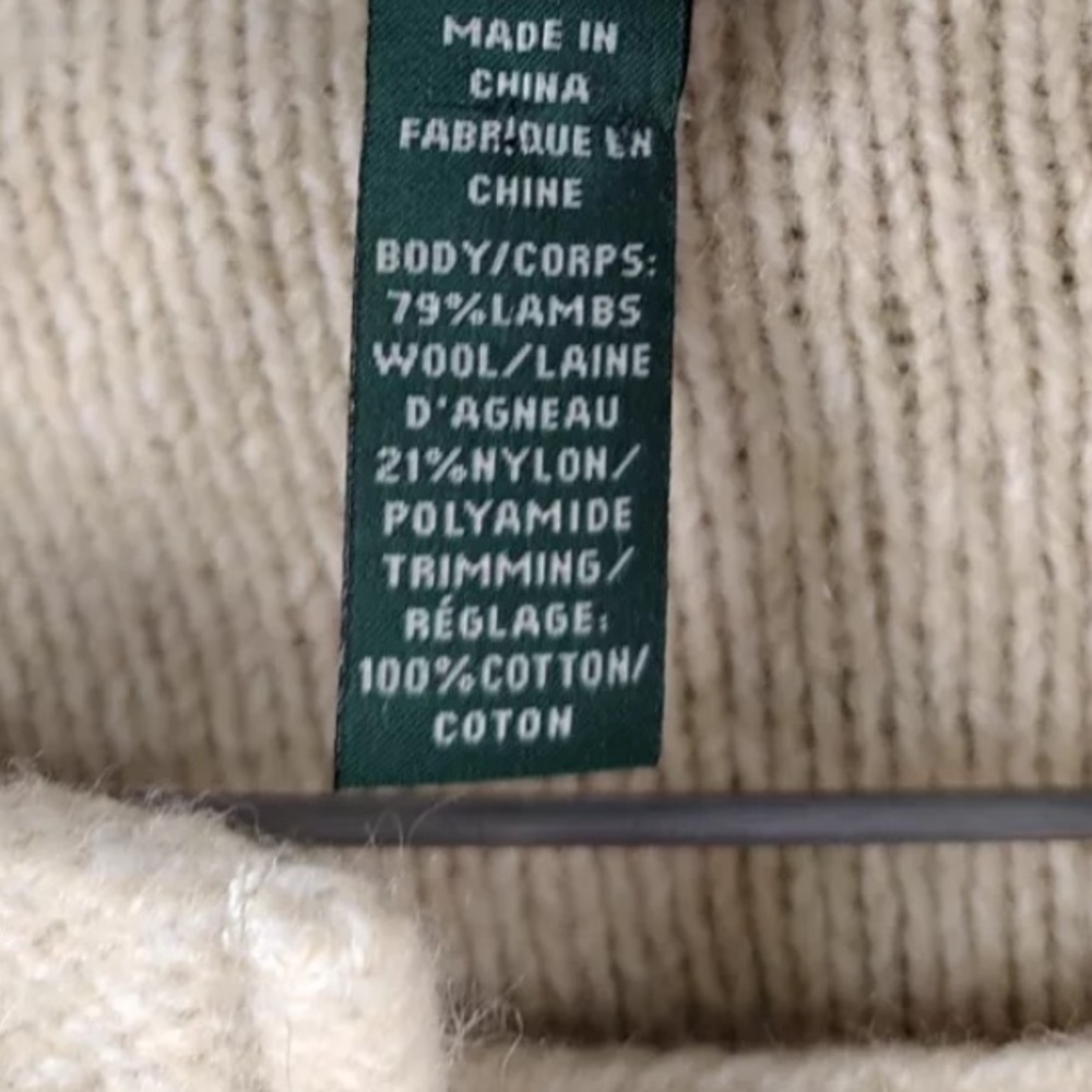 Lauren Ralph Lauren Wool-Blend Preppy Cardigan (no size). - Picture 3 of 4